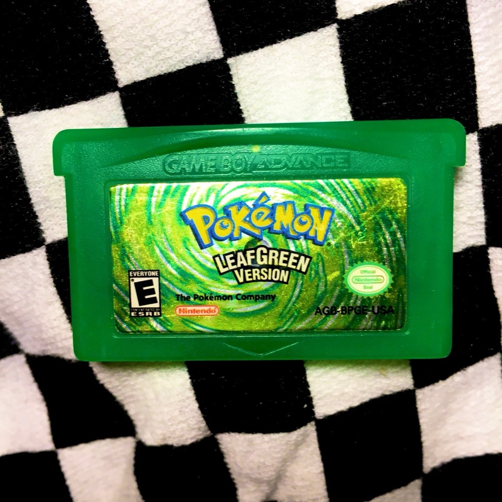 Pokemon Leaf Green with (MEW CAUGHT)  game boy advanced game